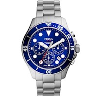 Reloj Fossil FB-03 FS5724 Fecha Cronometro Acero Inoxidable Dial Azul